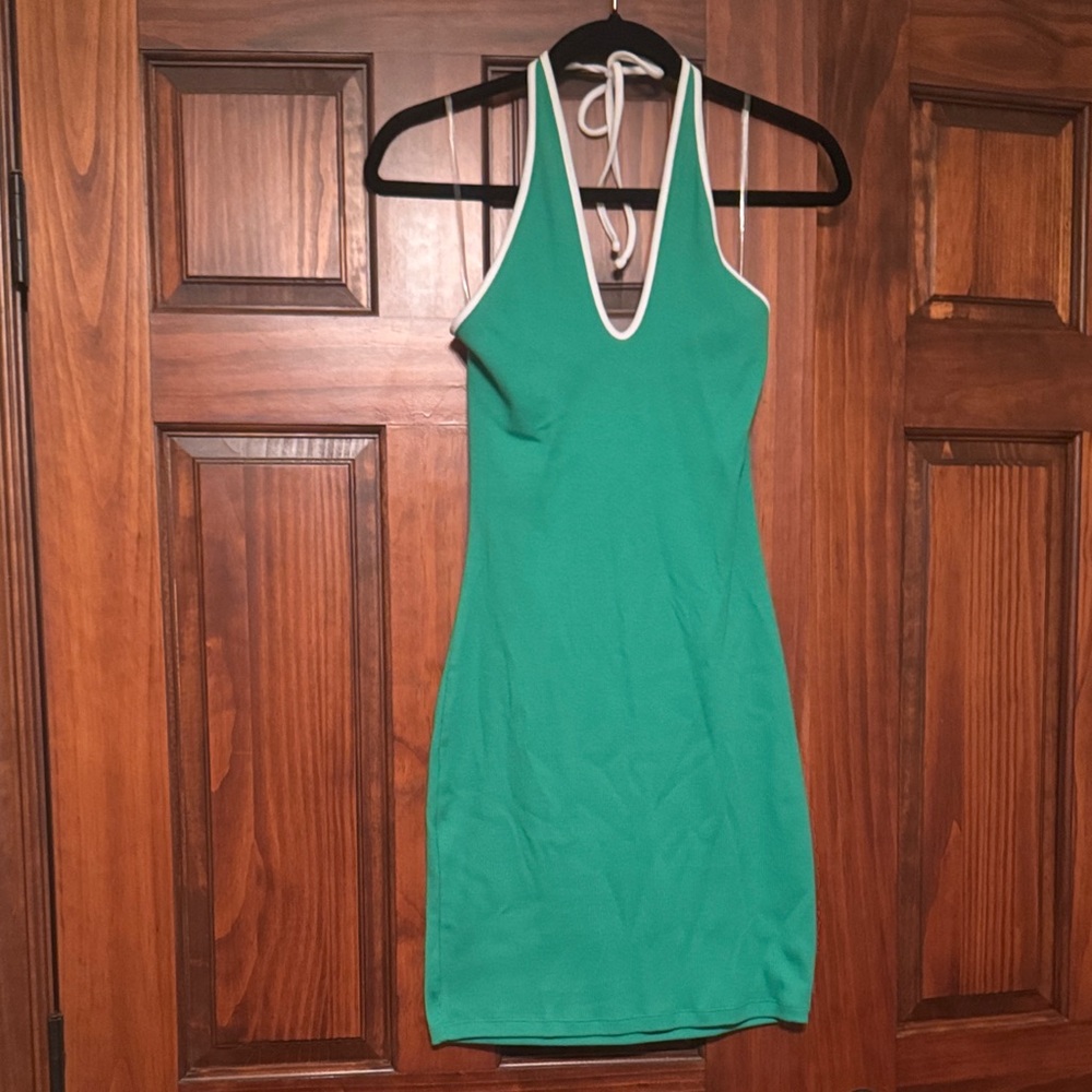 Wild Fable green dress with White Edging
